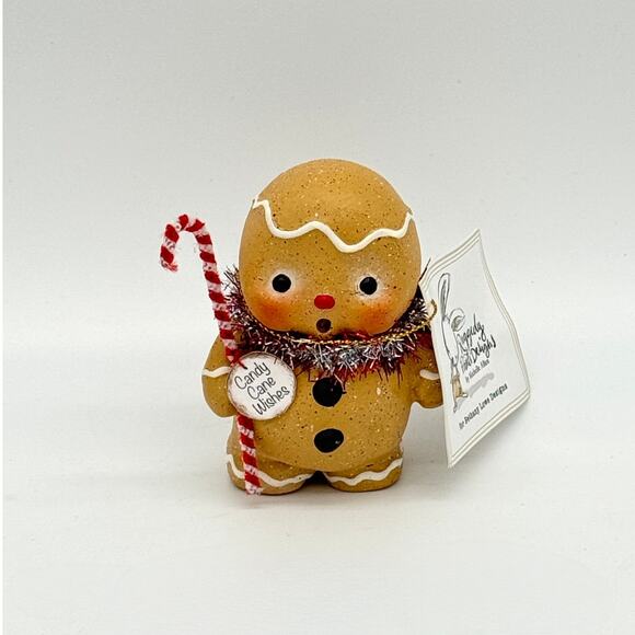Bethany Lowe Other - Bethany Lowe Gingerbread Boy Man Candy Cane Wishes Christmas Figurine NEW *FLAW*
